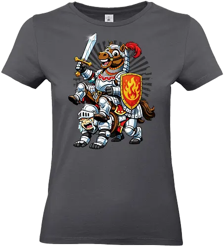 war horse gone wild - horse, fire, flame, illustration, year, zodiac, unicorn, myth, mythical, creature, monster, animal, angry, wild, beast - Standard T-Shirt (Women)