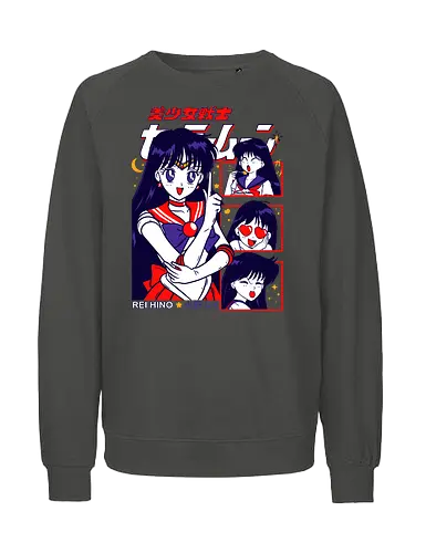 Sailor Mars - sailor, sailor mars, rei hino, fire guardian, magical girl, shoujo anime, manga anime, japanese anime, anime art - Fairtrade Sweatshirt