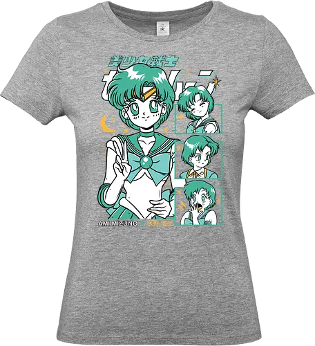 Sailor Mercury - sailor, sailor mercury, ami mizuno, water guardian, magical girl, shoujo anime, manga anime, japanese anime, anime art - Standard T-Shirt (Women)
