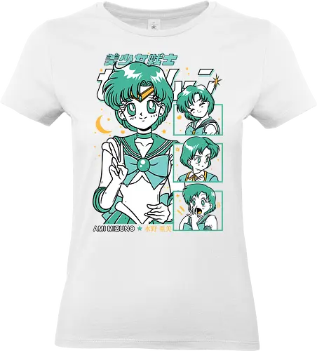 Sailor Mercury - sailor, sailor mercury, ami mizuno, water guardian, magical girl, shoujo anime, manga anime, japanese anime, anime art - Standard T-Shirt (Women)