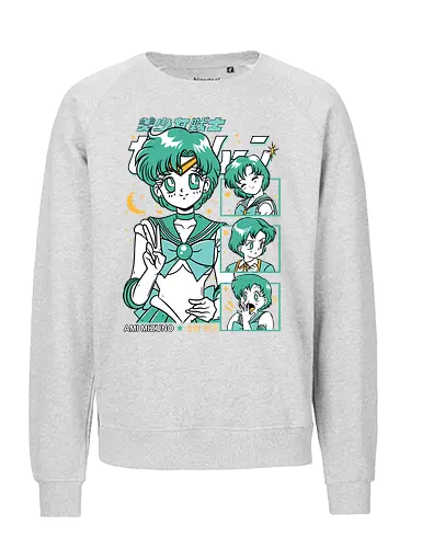 Sailor Mercury - sailor, sailor mercury, ami mizuno, water guardian, magical girl, shoujo anime, manga anime, japanese anime, anime art - Fairtrade Sweatshirt