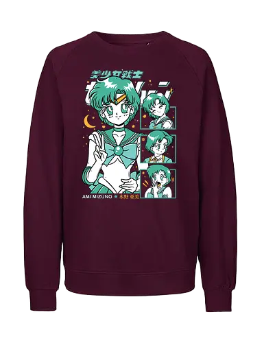 Sailor Mercury - sailor, sailor mercury, ami mizuno, water guardian, magical girl, shoujo anime, manga anime, japanese anime, anime art - Fairtrade Sweatshirt