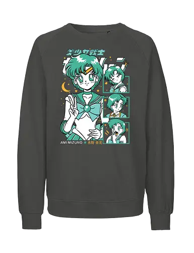 Sailor Mercury - sailor, sailor mercury, ami mizuno, water guardian, magical girl, shoujo anime, manga anime, japanese anime, anime art - Fairtrade Sweatshirt