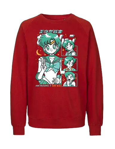 Sailor Mercury - sailor, sailor mercury, ami mizuno, water guardian, magical girl, shoujo anime, manga anime, japanese anime, anime art - Fairtrade Sweatshirt