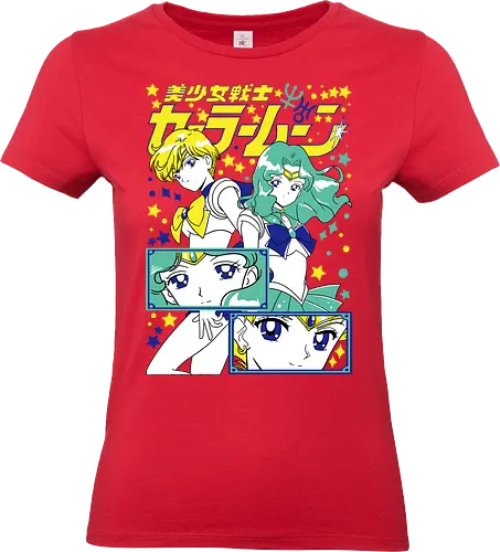 Sailors Uranus & Neptune - sailor uranus, haruka tenoh, sky guardian, magical girl, shoujo anime, manga anime, japanese anime, anime art, sailor, sailor neptune, michiru kaiou, ocean guardian, magical girl, shoujo anime, manga anime, japanese anime, anime art - Standard T-Shirt (Women)