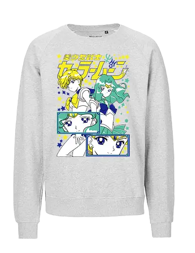 Sailors Uranus & Neptune - sailor uranus, haruka tenoh, sky guardian, magical girl, shoujo anime, manga anime, japanese anime, anime art, sailor, sailor neptune, michiru kaiou, ocean guardian, magical girl, shoujo anime, manga anime, japanese anime, anime art - Fairtrade Sweatshirt