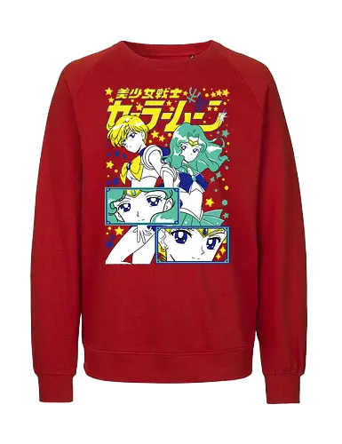 Sailors Uranus & Neptune - sailor uranus, haruka tenoh, sky guardian, magical girl, shoujo anime, manga anime, japanese anime, anime art, sailor, sailor neptune, michiru kaiou, ocean guardian, magical girl, shoujo anime, manga anime, japanese anime, anime art - Fairtrade Sweatshirt