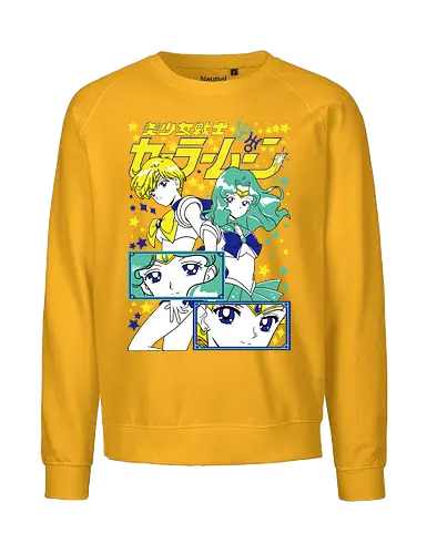 Sailors Uranus & Neptune - sailor uranus, haruka tenoh, sky guardian, magical girl, shoujo anime, manga anime, japanese anime, anime art, sailor, sailor neptune, michiru kaiou, ocean guardian, magical girl, shoujo anime, manga anime, japanese anime, anime art - Fairtrade Sweatshirt