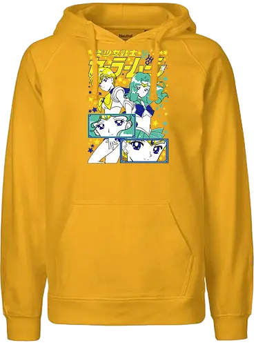 Sailors Uranus & Neptune - sailor uranus, haruka tenoh, sky guardian, magical girl, shoujo anime, manga anime, japanese anime, anime art, sailor, sailor neptune, michiru kaiou, ocean guardian, magical girl, shoujo anime, manga anime, japanese anime, anime art - Fairtrade Hoodie