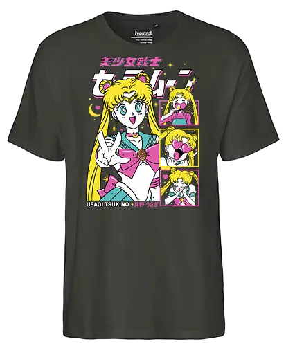 Sailor Usagi Moon - sailor, usagi tsukino, magical girl, classic anime, anime girl, shoujo anime, manga anime, japanese anime, anime art - Fairtrade T-Shirt