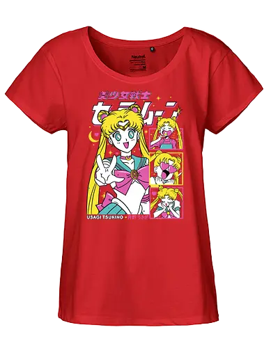 Sailor Usagi Moon - sailor, usagi tsukino, magical girl, classic anime, anime girl, shoujo anime, manga anime, japanese anime, anime art - Fairtrade Girl Shirt