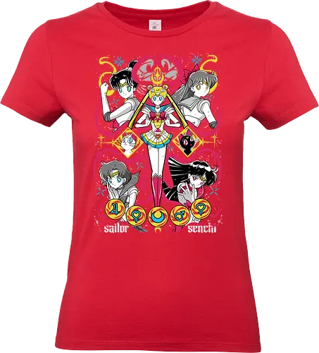 Sailors Scouts - sailor, sailor scouts, inner senshi, outer senshi, magical girls, anime girls, shoujo anime, manga anime, japanese anime, anime art - Standard T-Shirt (Women)