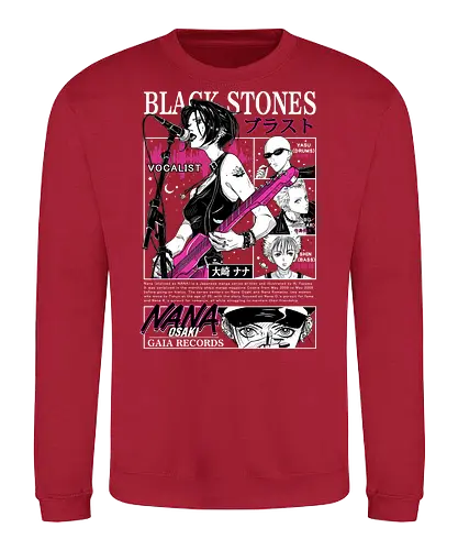 Black Stones - nana anime, black stones, blast band, punk rock anime, music anime, anime band, shoujo anime, manga anime, japanese anime, anime art - Sweatshirt