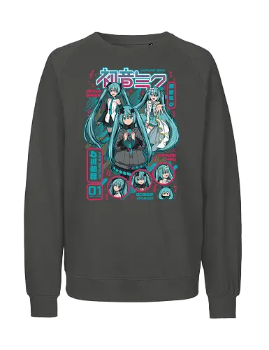 Hatsune Miku - hatsune miku, vocaloid, virtual singer, anime idol, j pop aesthetic, futuristic anime, anime art, japanese pop, otaku style - Fairtrade Sweatshirt