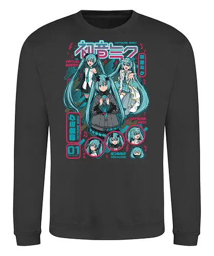 Hatsune Miku - hatsune miku, vocaloid, virtual singer, anime idol, j pop aesthetic, futuristic anime, anime art, japanese pop, otaku style - Sweatshirt
