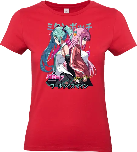 Miku & Bocchi - bocchi the rock, hatsune miku, anime musicians, music anime, kawaii band, anime crossover, manga anime, japanese anime, anime art - Standard T-Shirt (Women)