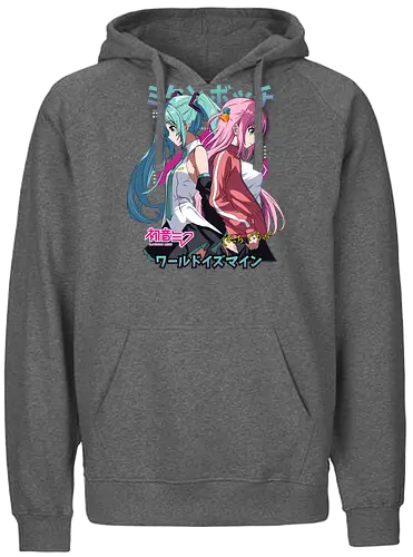 Miku & Bocchi - bocchi the rock, hatsune miku, anime musicians, music anime, kawaii band, anime crossover, manga anime, japanese anime, anime art - Fairtrade Hoodie