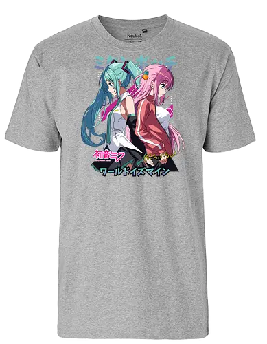 Miku & Bocchi - bocchi the rock, hatsune miku, anime musicians, music anime, kawaii band, anime crossover, manga anime, japanese anime, anime art - Fairtrade T-Shirt