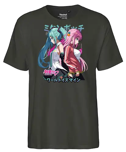 Miku & Bocchi - bocchi the rock, hatsune miku, anime musicians, music anime, kawaii band, anime crossover, manga anime, japanese anime, anime art - Fairtrade T-Shirt
