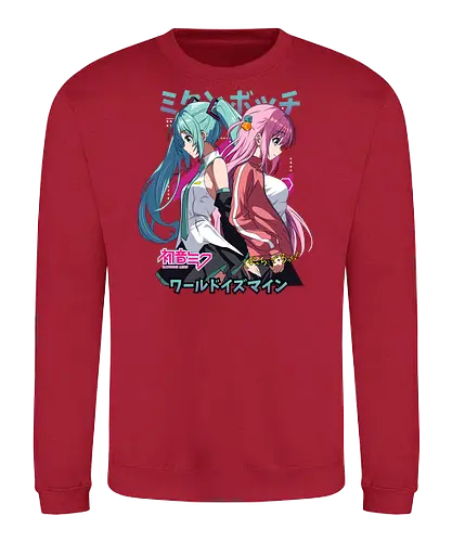 Miku & Bocchi - bocchi the rock, hatsune miku, anime musicians, music anime, kawaii band, anime crossover, manga anime, japanese anime, anime art - Sweatshirt