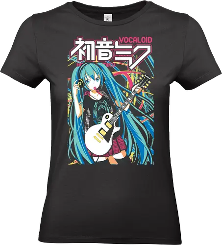 Miku Rock - hatsune miku, miku rock, vocaloid rock, anime musician, j rock aesthetic, anime art, music anime, japanese pop, otaku style - Standard T-Shirt (Women)