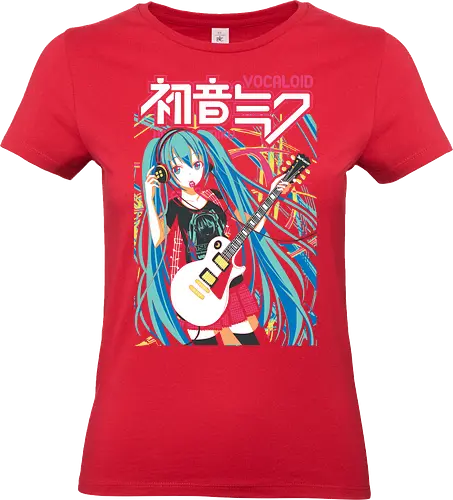 Miku Rock - hatsune miku, miku rock, vocaloid rock, anime musician, j rock aesthetic, anime art, music anime, japanese pop, otaku style - Standard T-Shirt (Women)