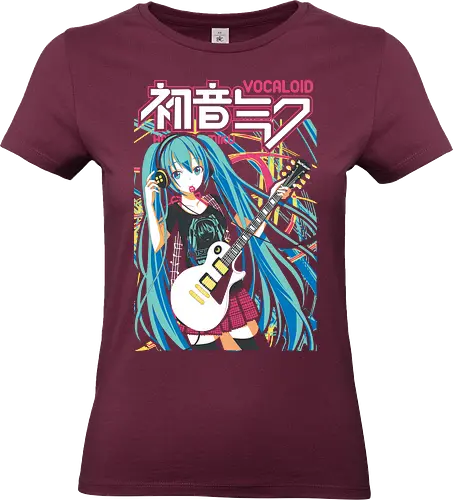 Miku Rock - hatsune miku, miku rock, vocaloid rock, anime musician, j rock aesthetic, anime art, music anime, japanese pop, otaku style - Standard T-Shirt (Women)