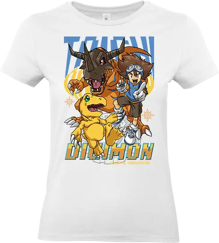 Tai Kamiya – Digital Monsters Chosen Child & Partner - digital monsters, digimon adventure, tai kamiya, chosen child, digidestined leader, digital partner, digital world, classic anime, manga anime, anime art - Standard T-Shirt (Women)