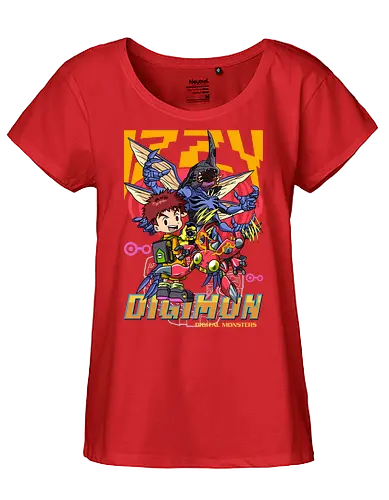 Izzy Izumi – Digital Monsters Chosen Child & Partner - digital monsters, digimon adventure, izzy izumi, chosen child, digidestined, digital partner, knowledge crest, classic anime, manga anime, anime art - Fairtrade Girl Shirt