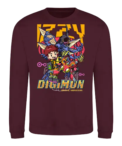 Izzy Izumi – Digital Monsters Chosen Child & Partner - digital monsters, digimon adventure, izzy izumi, chosen child, digidestined, digital partner, knowledge crest, classic anime, manga anime, anime art - Sweatshirt