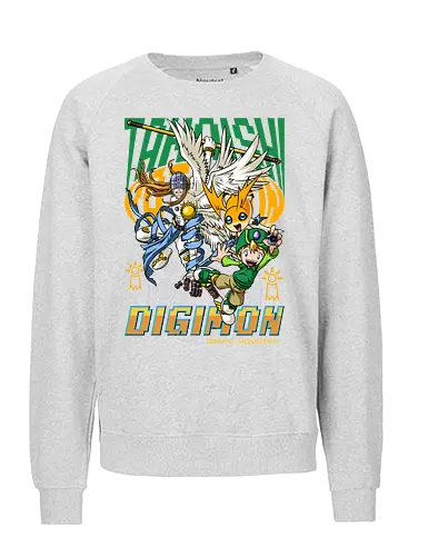 T.K. Takaishi – Digital Monsters Chosen Child & Partner - digital monsters, digimon adventure, tk takaishi, chosen child, digidestined, digital partner, hope crest, classic anime, manga anime, anime art - Fairtrade Sweatshirt