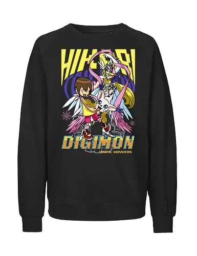 Kari Kamiya – Digital Monsters Chosen Child & Partner - digital monsters, digimon adventure, kari kamiya, chosen child, digidestined, digital partner, light crest, classic anime, manga anime, anime art - Fairtrade Sweatshirt