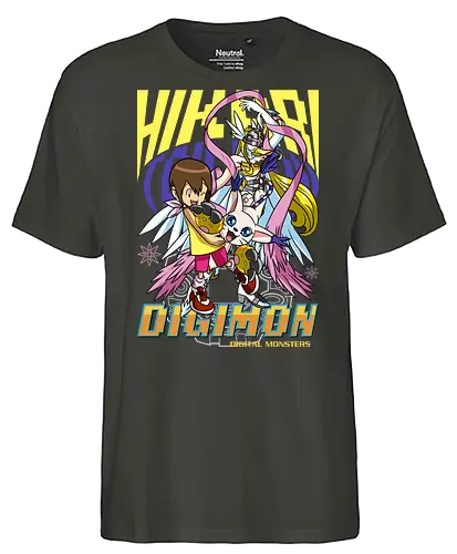 Kari Kamiya – Digital Monsters Chosen Child & Partner - digital monsters, digimon adventure, kari kamiya, chosen child, digidestined, digital partner, light crest, classic anime, manga anime, anime art - Fairtrade T-Shirt