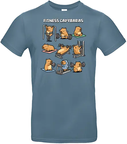 Fitness Capybaras - gym, animal, bodybuilding, capybara, exercise, fitness, funny, humor, lifting, meme, motivation, powerlifting, sarcastic, weightlifting, workout - Standard T-Shirt