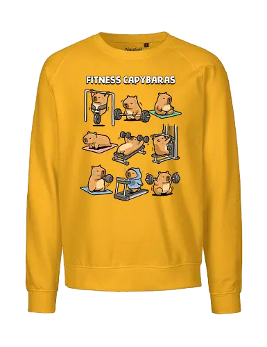 Fitness Capybaras - gym, animal, bodybuilding, capybara, exercise, fitness, funny, humor, lifting, meme, motivation, powerlifting, sarcastic, weightlifting, workout - Fairtrade Sweatshirt