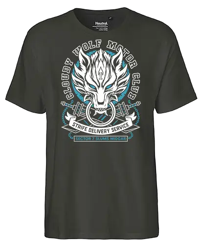 Cloudy Wolf Midgar Motor - Cloud, Villain, red xiii, nanaki, tifa lockhart, aerith gainsborough, aeris, Kweh, Cactus, game, video games, shinra, avalanche, final 7, final vii, fantasy - Fairtrade T-Shirt