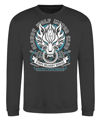 Cloudy Wolf Midgar Motor - Cloud, Villain, red xiii, nanaki, tifa lockhart, aerith gainsborough, aeris, Kweh, Cactus, game, video games, shinra, avalanche, final 7, final vii, fantasy - Sweatshirt