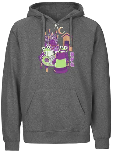 Frogs' RPG Night - frogs, RPG, frogrpg, game, dice, d20, d&d - Fairtrade Hoodie