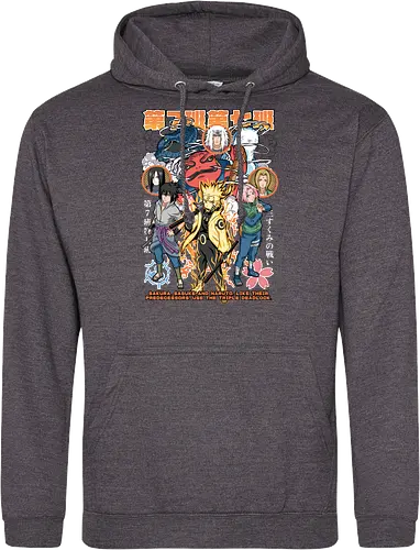 Team 7 - anime, village, attack, anime battle art, ninja determination, shonen anime, anime power, ninja style, anime fan design, manga inspired art - Standard Hoodie