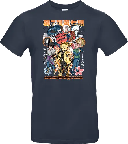 Team 7 - anime, village, attack, anime battle art, ninja determination, shonen anime, anime power, ninja style, anime fan design, manga inspired art - Standard T-Shirt