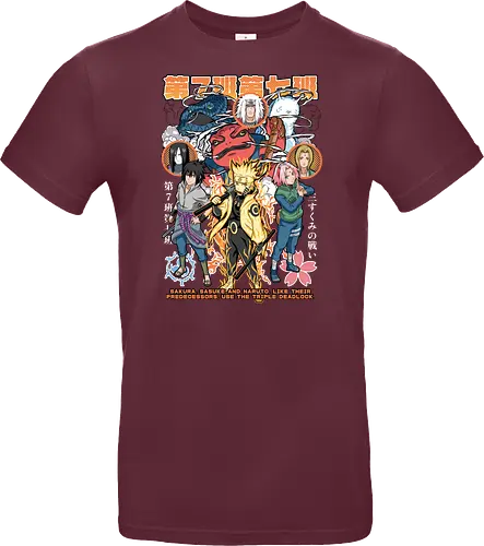 Team 7 - anime, village, attack, anime battle art, ninja determination, shonen anime, anime power, ninja style, anime fan design, manga inspired art - Standard T-Shirt