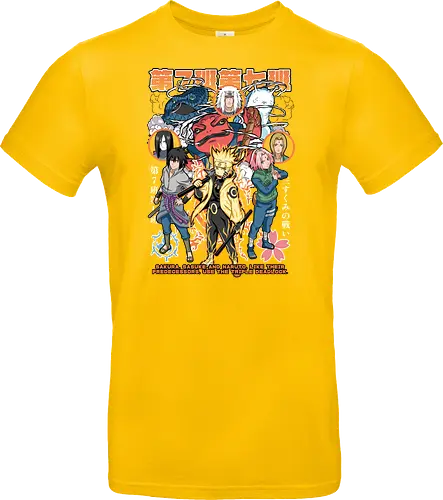 Team 7 - anime, village, attack, anime battle art, ninja determination, shonen anime, anime power, ninja style, anime fan design, manga inspired art - Standard T-Shirt