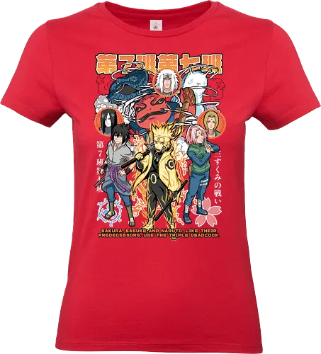 Team 7 - anime, village, attack, anime battle art, ninja determination, shonen anime, anime power, ninja style, anime fan design, manga inspired art - Standard T-Shirt (Women)