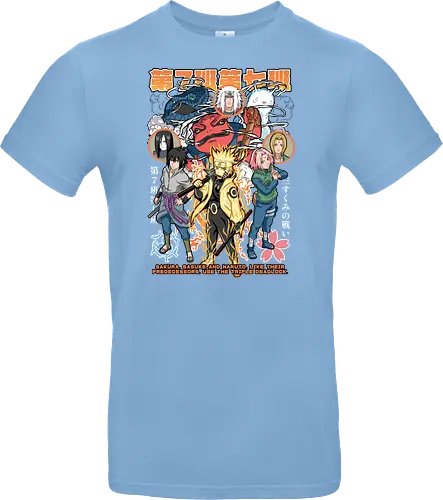 Team 7 - anime, village, attack, anime battle art, ninja determination, shonen anime, anime power, ninja style, anime fan design, manga inspired art - Standard T-Shirt