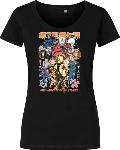 Team 7 - anime, village, attack, anime battle art, ninja determination, shonen anime, anime power, ninja style, anime fan design, manga inspired art - Women T-Shirt