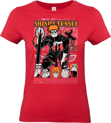 SIX PATHS OF PAIN - six paths of pain, pain akatsuki, rinnegan eyes, god of shinobi, dark anime villain, akatsuki leader, anime antagonist, ninja apocalypse, shippuden villain, anime street art - Standard T-Shirt (Women)