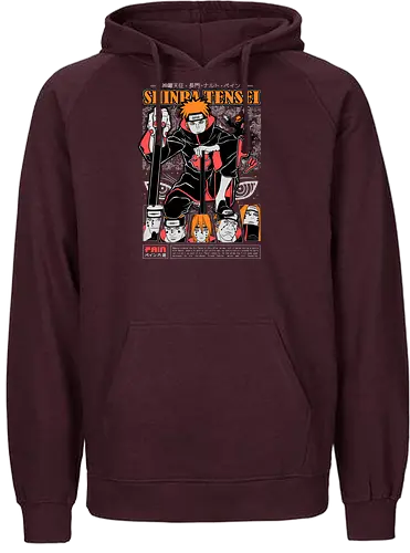 SIX PATHS OF PAIN - six paths of pain, pain akatsuki, rinnegan eyes, god of shinobi, dark anime villain, akatsuki leader, anime antagonist, ninja apocalypse, shippuden villain, anime street art - Fairtrade Hoodie