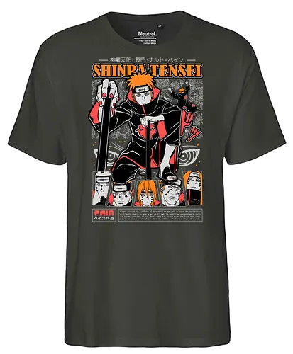 SIX PATHS OF PAIN - six paths of pain, pain akatsuki, rinnegan eyes, god of shinobi, dark anime villain, akatsuki leader, anime antagonist, ninja apocalypse, shippuden villain, anime street art - Fairtrade T-Shirt