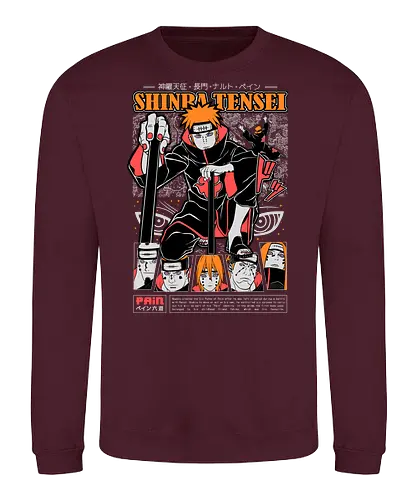 SIX PATHS OF PAIN - six paths of pain, pain akatsuki, rinnegan eyes, god of shinobi, dark anime villain, akatsuki leader, anime antagonist, ninja apocalypse, shippuden villain, anime street art - Sweatshirt