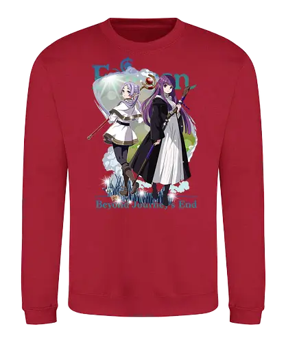 Frieren x Fern - frieren and fern, anime mage duo, elf and human, fantasy companionship, magical journey, anime fantasy duo, mentor and apprentice, emotional anime art, calm fantasy anime, anime aesthetic duo - Sweatshirt